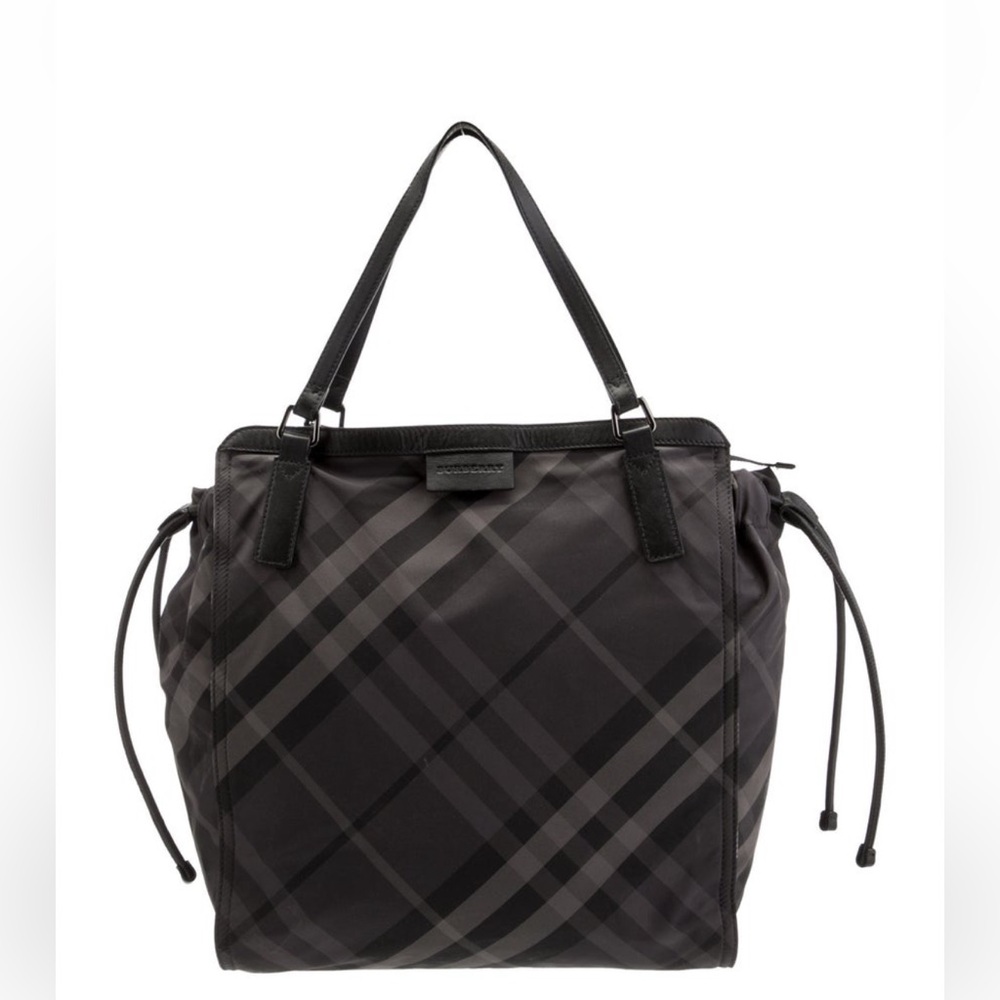 Authentic Burberry Black and Grey Classic Checkered packable Buckleigh tote NWOT